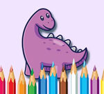 Coloring Book: Dinosaur With Flowers